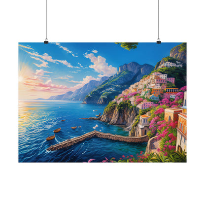 Amalfi Coast Italy Coastal Print | Style 4 | Wall Art | Wall Print