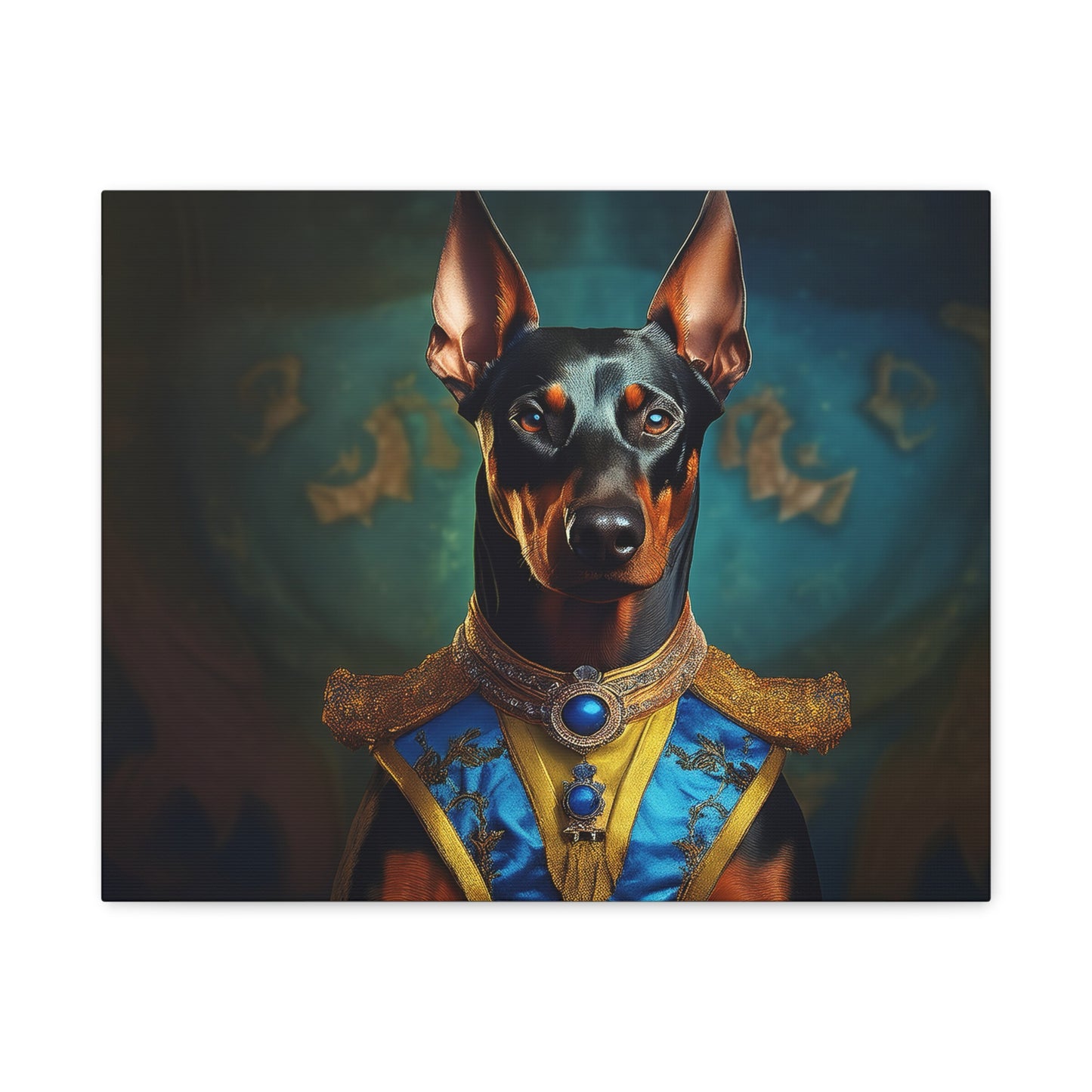 Doberman Pinscher Renaissance Pet Portrait on Canvas | wall art | wall print | Dog Art