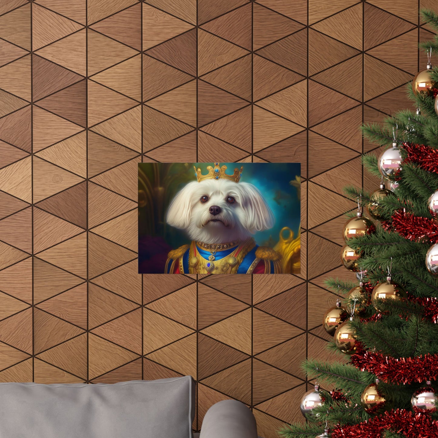 Maltese Renaissance Dog Portrait Wall Print | Art Print | Wall Decor | Dog Wall Art