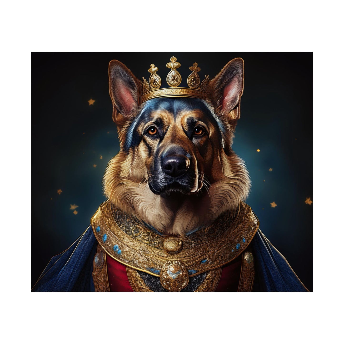 German Shepherd Renaissance Dog Portrait Art Print, Wall Decor Gift, Animal Lover Home Decor, Dog Wall Art