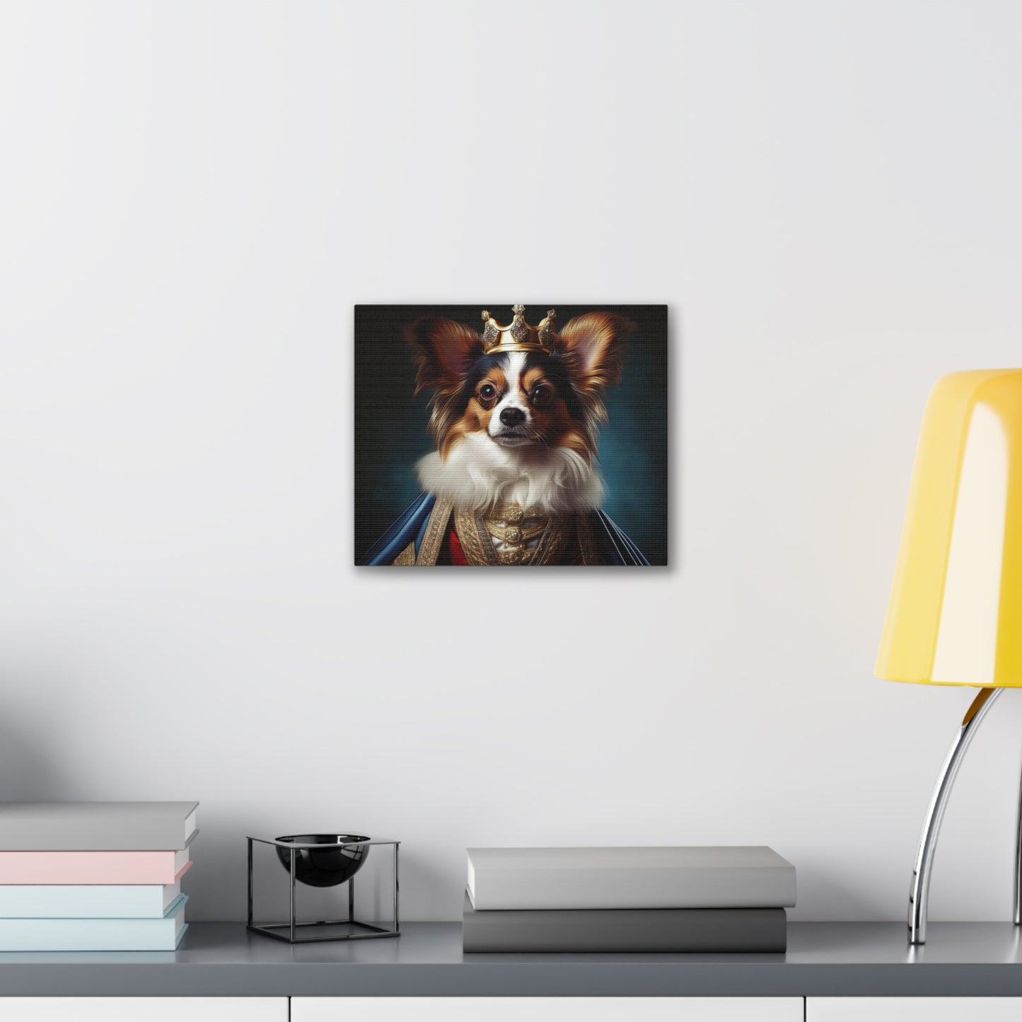 Papillon Pet Portrait Renaissance on Canvas, wall art, wall print, dog portrait, dog art