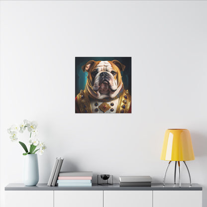 English Bulldog Pet Portrait Renaissance - Canvas, wall art, wall print, dog portrait, dog art