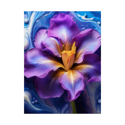 Abstract Floral Iris Wall Art Print | Style 4 | Wall Print | Botanical Wall Art