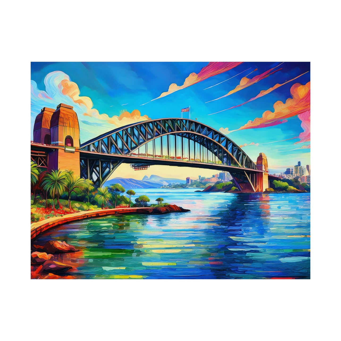 Sydney Harbour Bridge  Australia Painting Print | Wall Art | Wall Print