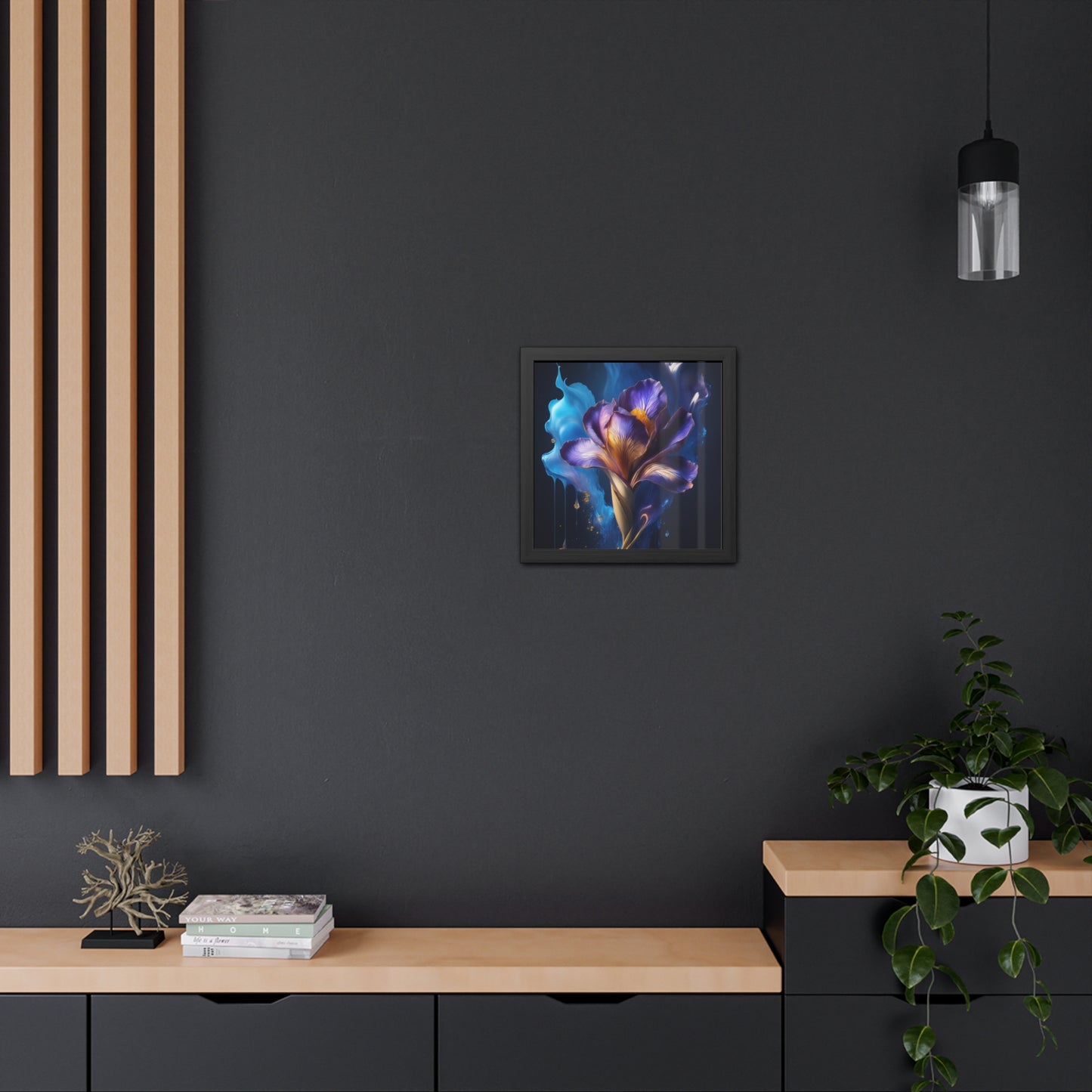 Abstract Floral Iris Square Framed Print | Style 1 | Wall Print | Wall Art