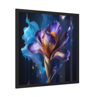 Abstract Floral Iris Square Framed Print | Style 1 | Wall Print | Wall Art