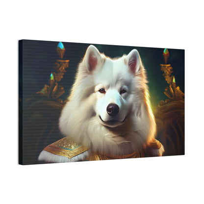 Regal Samoyed Canvas Art, Pet Wall Decor, Dog Portrait, Unique Home Decor, Animal Lover Gift, Noble Canine Wall Art