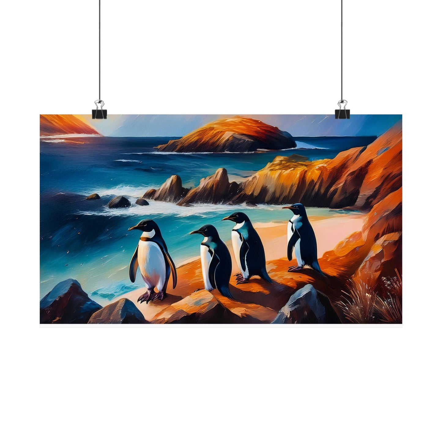 Phillip Island Little Penguins Australia Wall Art | Vibrant Wall Print | Unique Painting Print | Style 2 | Wall Art | Wall Print