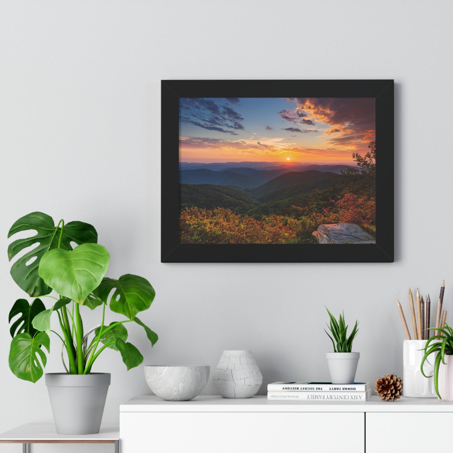 Sunset over Blue Ridge Mountains Fall Landscape Framed Print