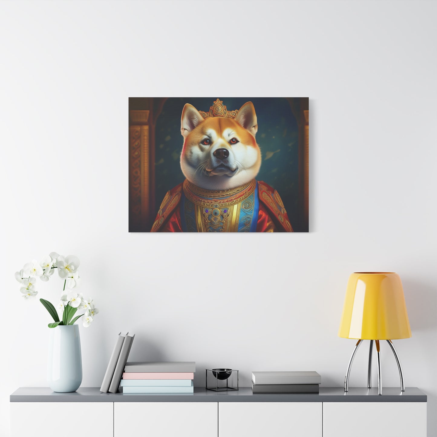 Shiba Renaissance Pet Portrait on Canvas, wall art, wall print, dog portrait, dog art