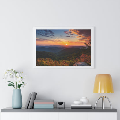 Sunset over Blue Ridge Mountains Fall Landscape Framed Print
