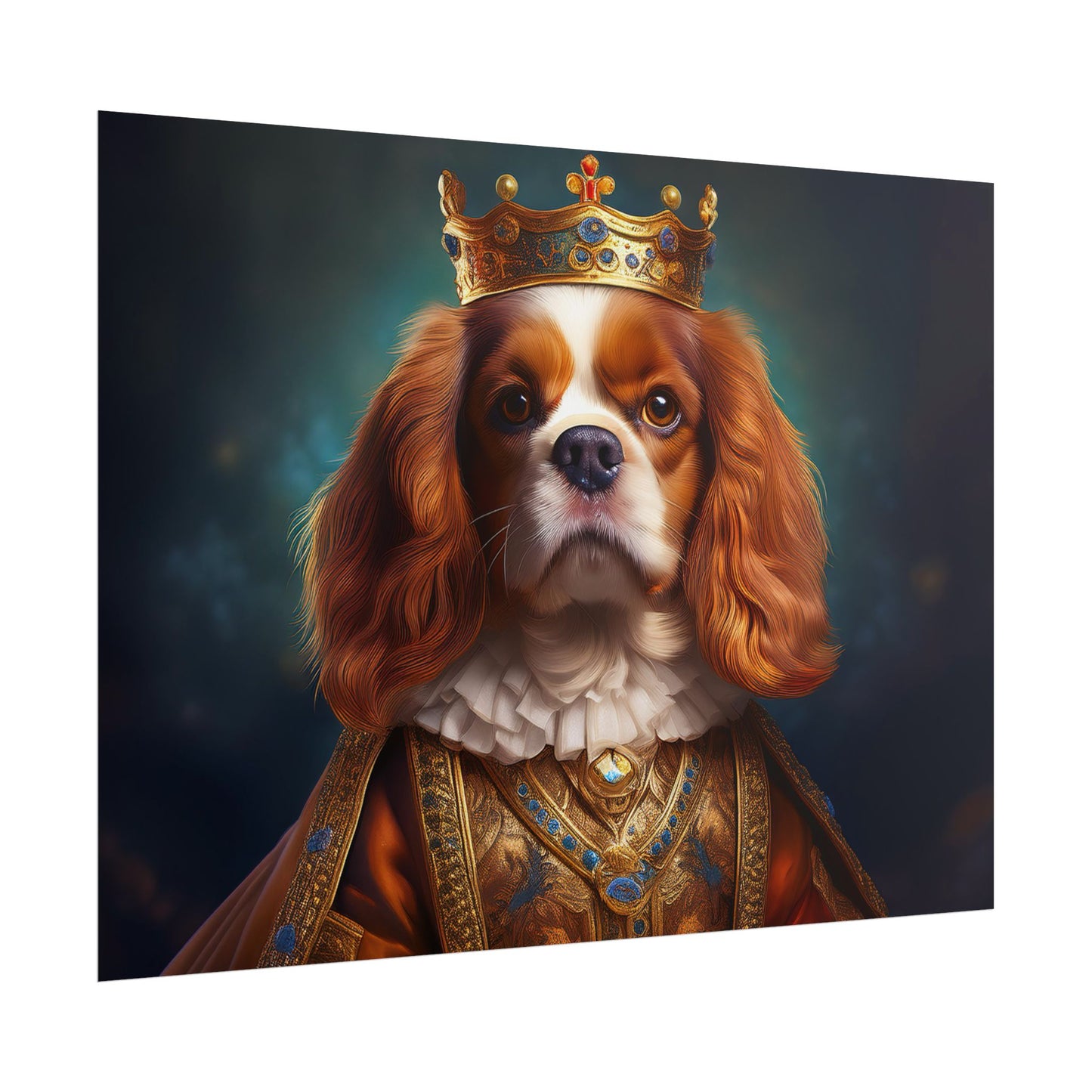 Cavalier King Charles Spaniel Art Pet Portrait Print, Renaissance, Wall Print, Wall Art