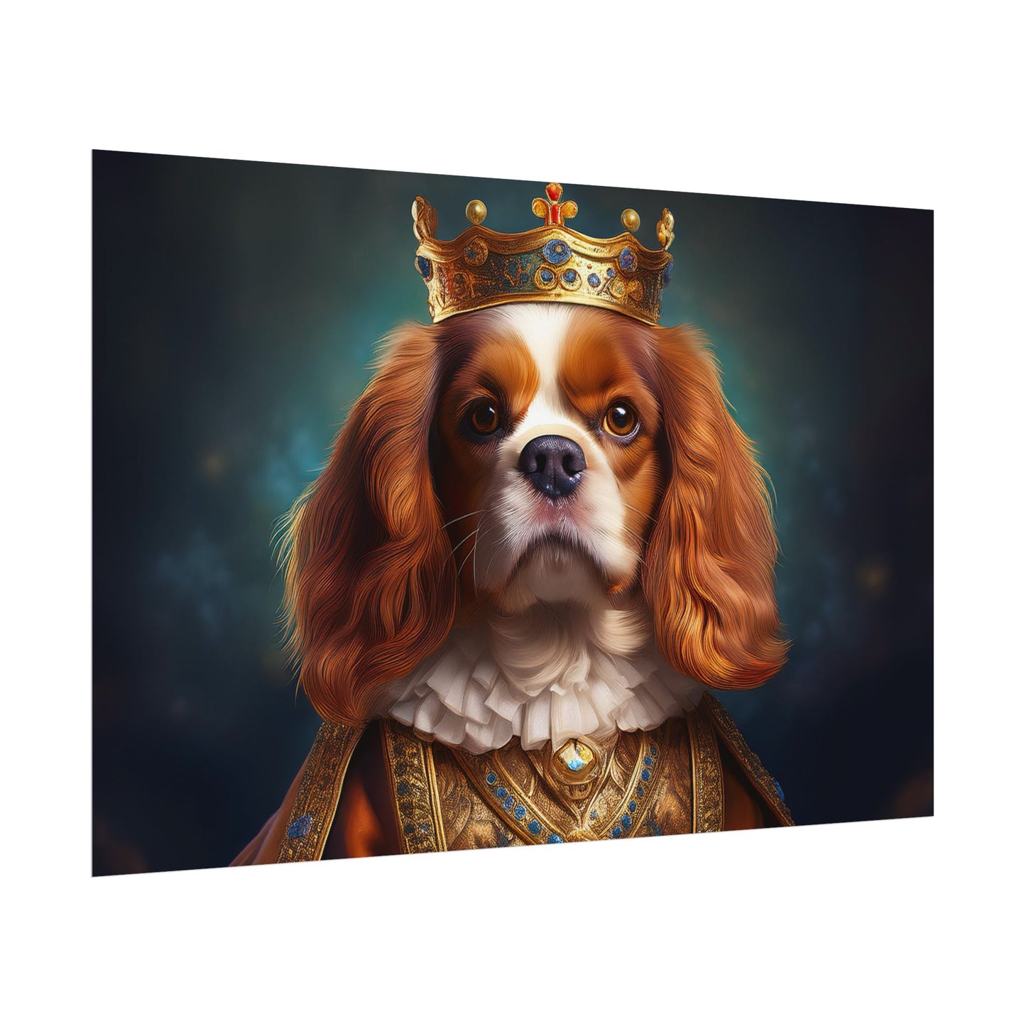 Cavalier King Charles Spaniel Art Pet Portrait Print, Renaissance, Wall Print, Wall Art
