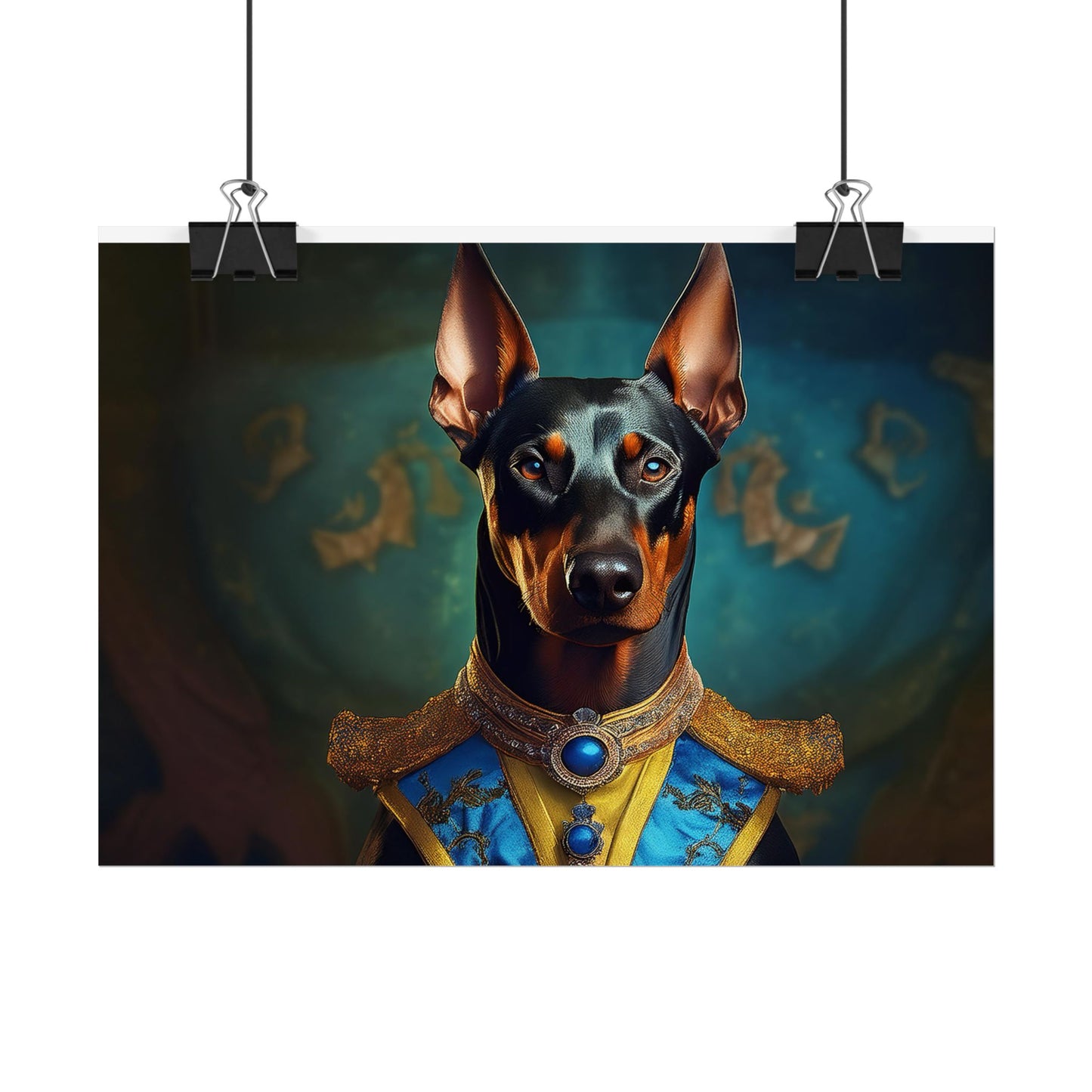 Doberman Pinscher Renaissance  Dog Pet Portrait Print | Wall Art | Wall Print | Dog Art