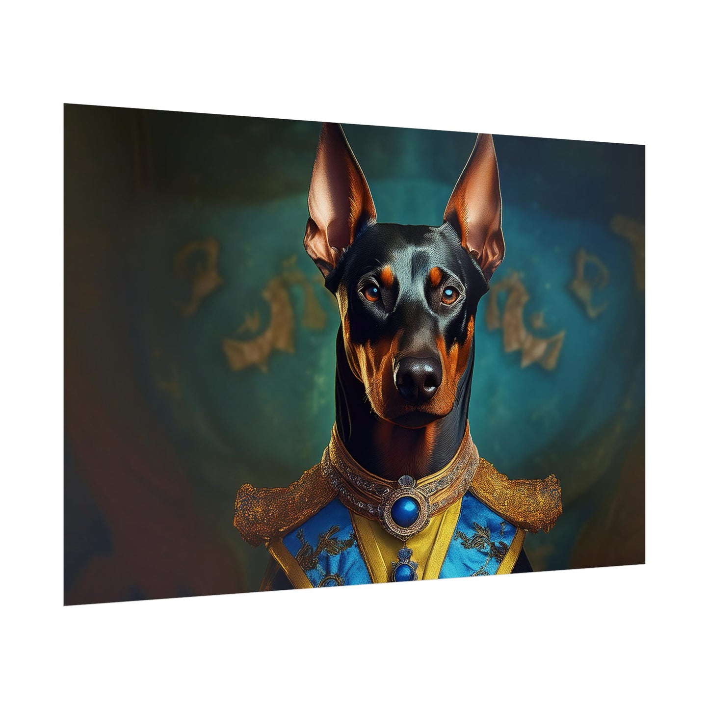 Doberman Pinscher Renaissance  Dog Pet Portrait Print | Wall Art | Wall Print | Dog Art