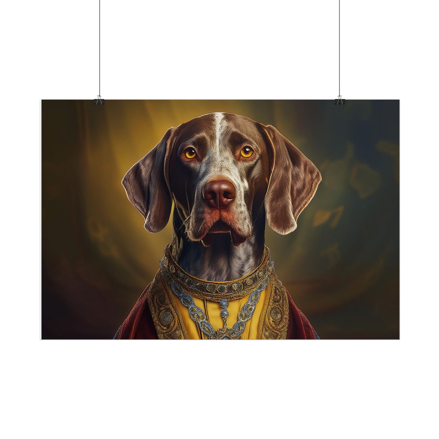 German Shorthaired Pointer Dog Renaissance Pet Portrait, Art Print, Animal Lover gift, Dog Wall Art, wall prints, wall art