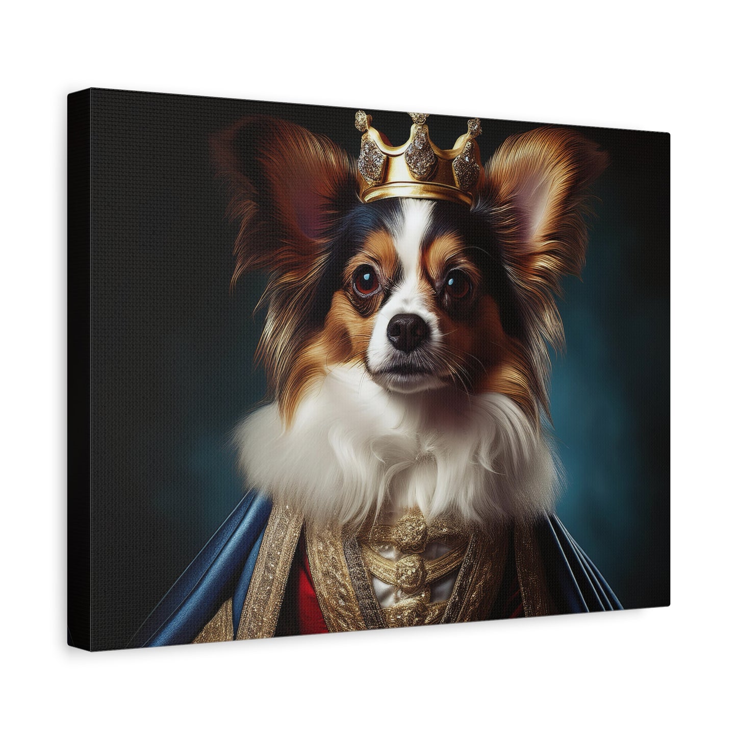 Papillon Pet Portrait Renaissance on Canvas, wall art, wall print, dog portrait, dog art