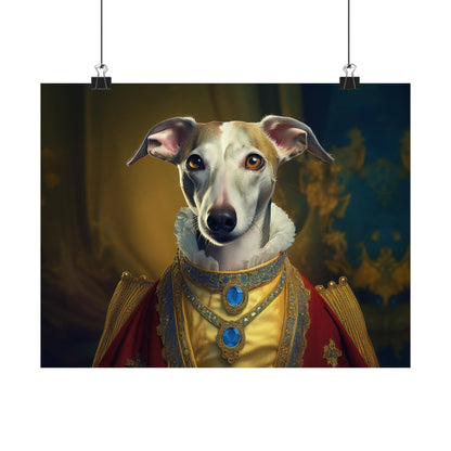 Whippet Dog Renaissance Pet Portrait Print, Whippet Art, Canine Decor, Dog Memorial Gift, wall print, wall art