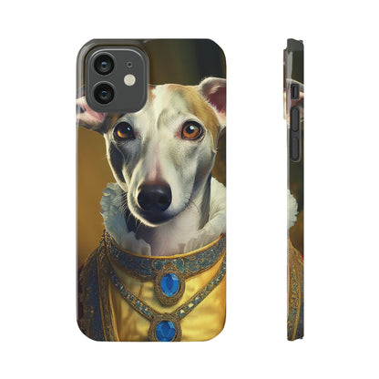 Whippet Renaissance Dog Portrait Slim Phone Case