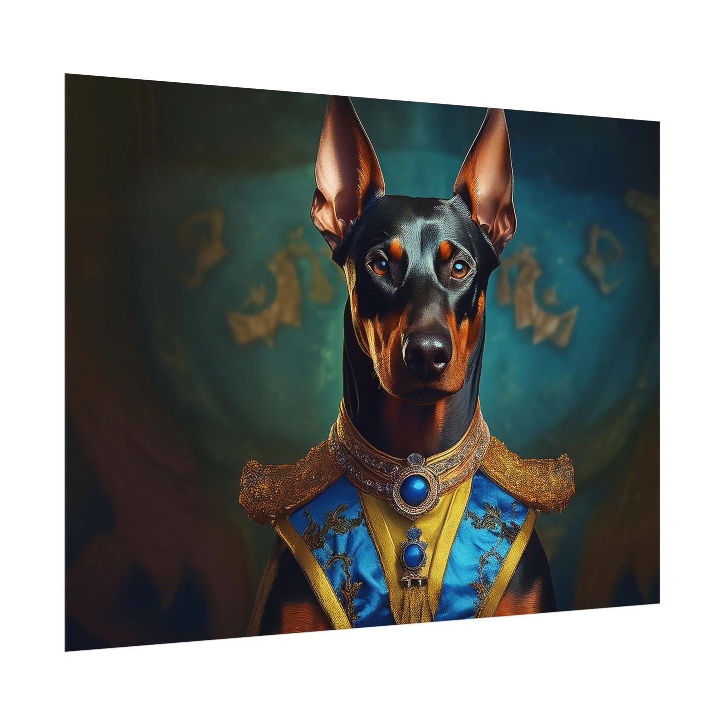 Doberman Pinscher Renaissance  Dog Pet Portrait Print | Wall Art | Wall Print | Dog Art