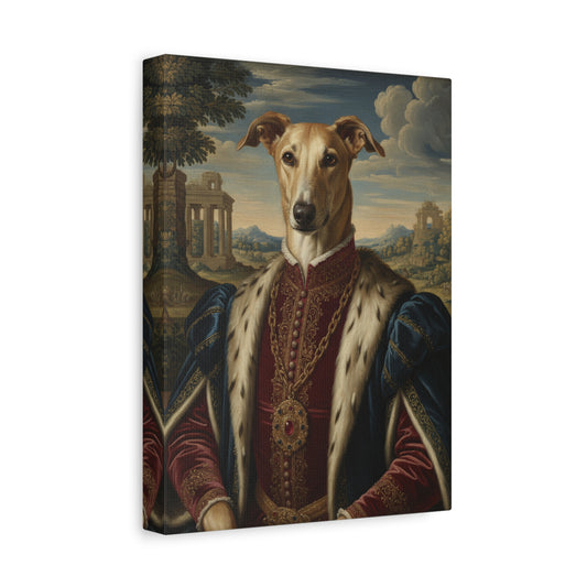 Azawakh Renaissance Portrait Canvas, Pet Lovers Decor, Animal Art Print, Dog Owner Gift, Custom Pet Artwork, Home Wall Art