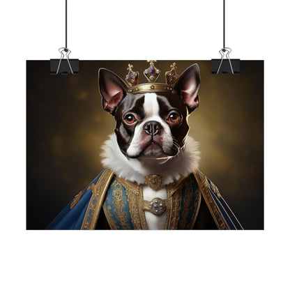 Boston Terrier Renaissance Dog Portrait Art Print, Wall Decor Gift, Animal Lover Home Decor, Dog Wall Art