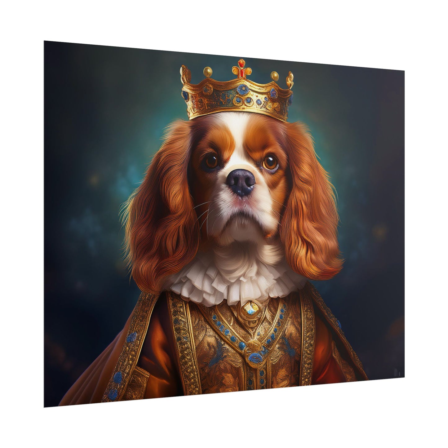 Cavalier King Charles Spaniel Art Pet Portrait Print, Renaissance, Wall Print, Wall Art
