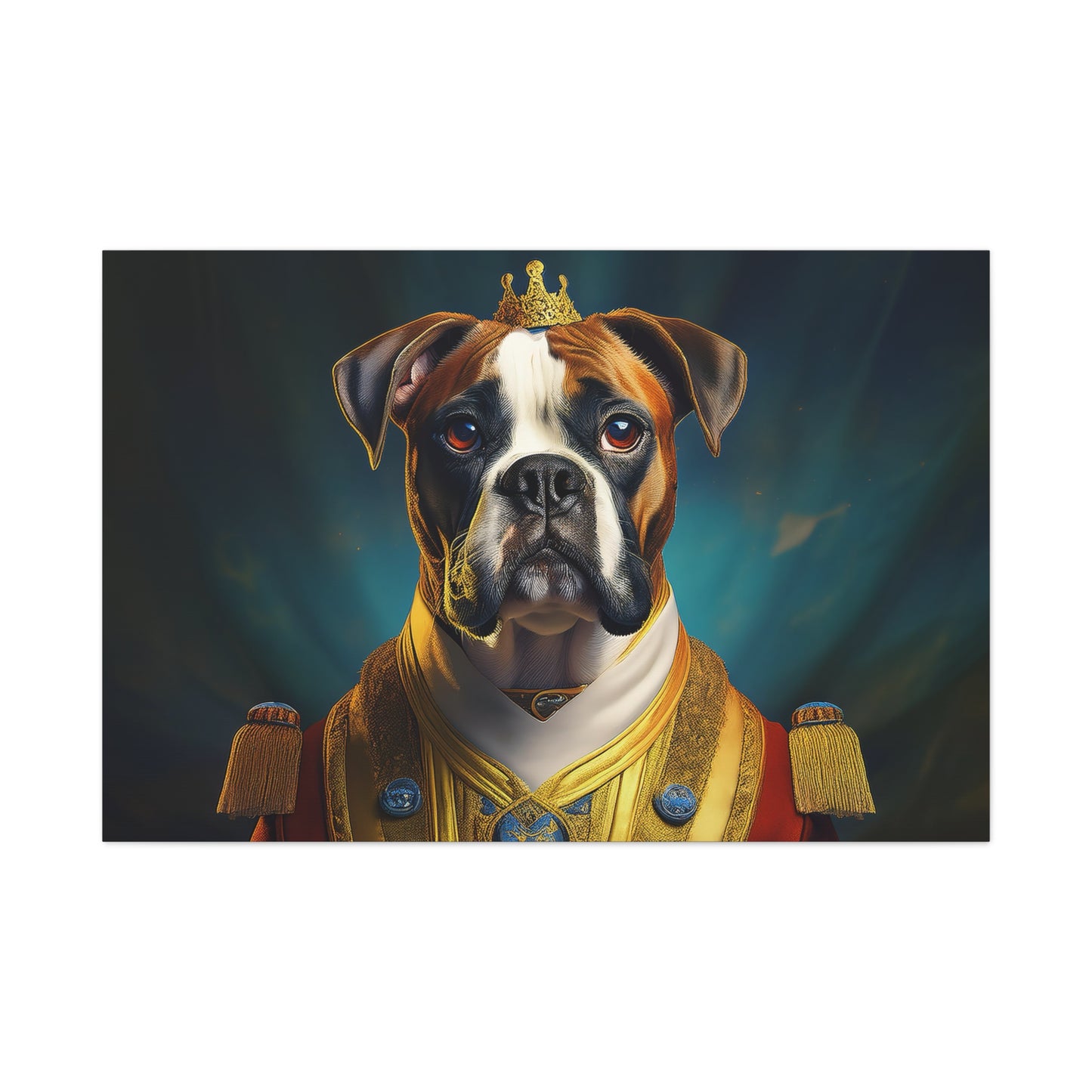 Boxer Renaissance Pet Portrait  on Canvas, wall art, wall print, dog portrait, dog art