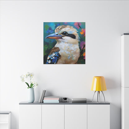 Vibrant Kookaburra Australia Bird Canvas Print,  Nature Lover Gift, Wall Print, Australia Art, Bird Art