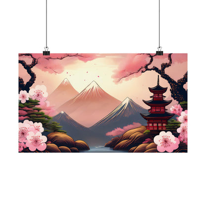 Japanese Cherry Blossom Wall Art Print | Wall Art | Wall Print | Japanese Wall Art