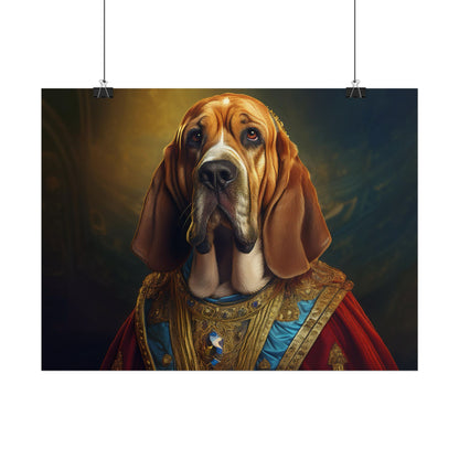 Bloodhound Renaissance Dog Portrait Art Print, Wall Decor Gift, Animal Lover Home Decor, Dog Wall Art