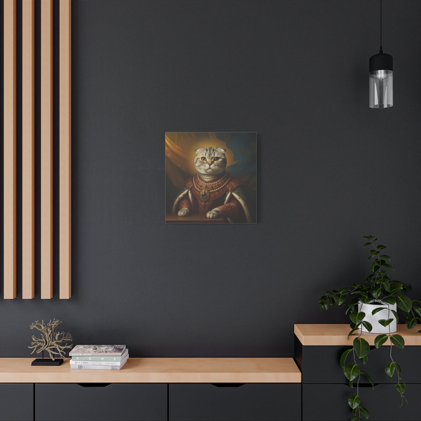 Scottish Fold Renaissance Royal Cat Canvas Art Print, Cat Wall Decor, Pet Lover Gift, Feline Portrait, Home Decoration, Unique Gift for Cat Lovers