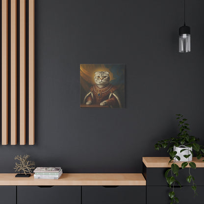 Scottish Fold Renaissance Royal Cat Canvas Art Print, Cat Wall Decor, Pet Lover Gift, Feline Portrait, Home Decoration, Unique Gift for Cat Lovers