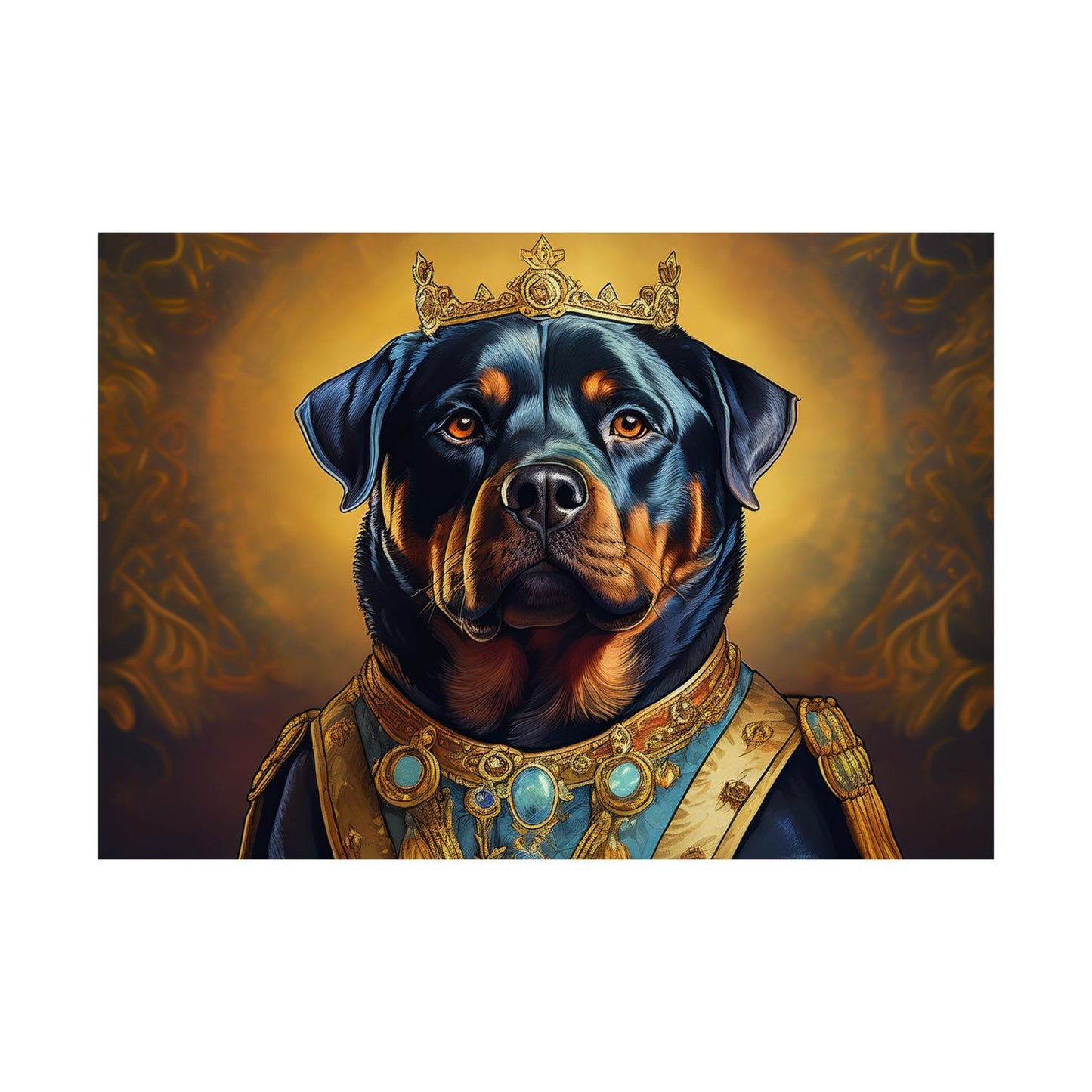 Rottweiler Renaissance Dog Portrait Art Print, Wall Decor Gift, Animal Lover Home Decor, Dog Wall Art