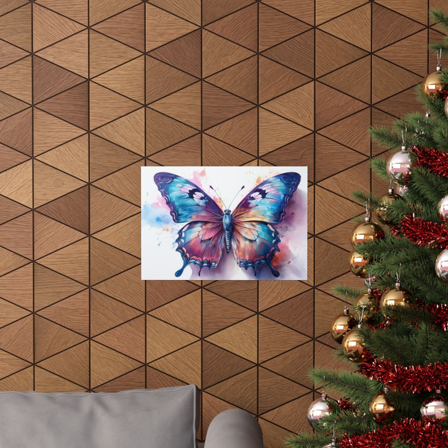 Teal, Blue & Purple Butterfly Alcohol Ink Wall Art |  Butterfly wall art | Wall Art | Wall Print