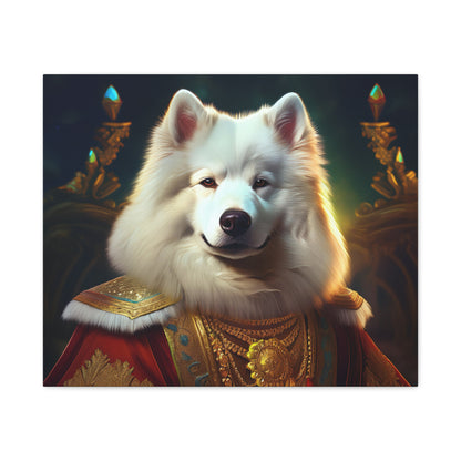 Samoyed Renaissance Pet Portrait on Canvas, wall art, wall print, dog portrait, dog art