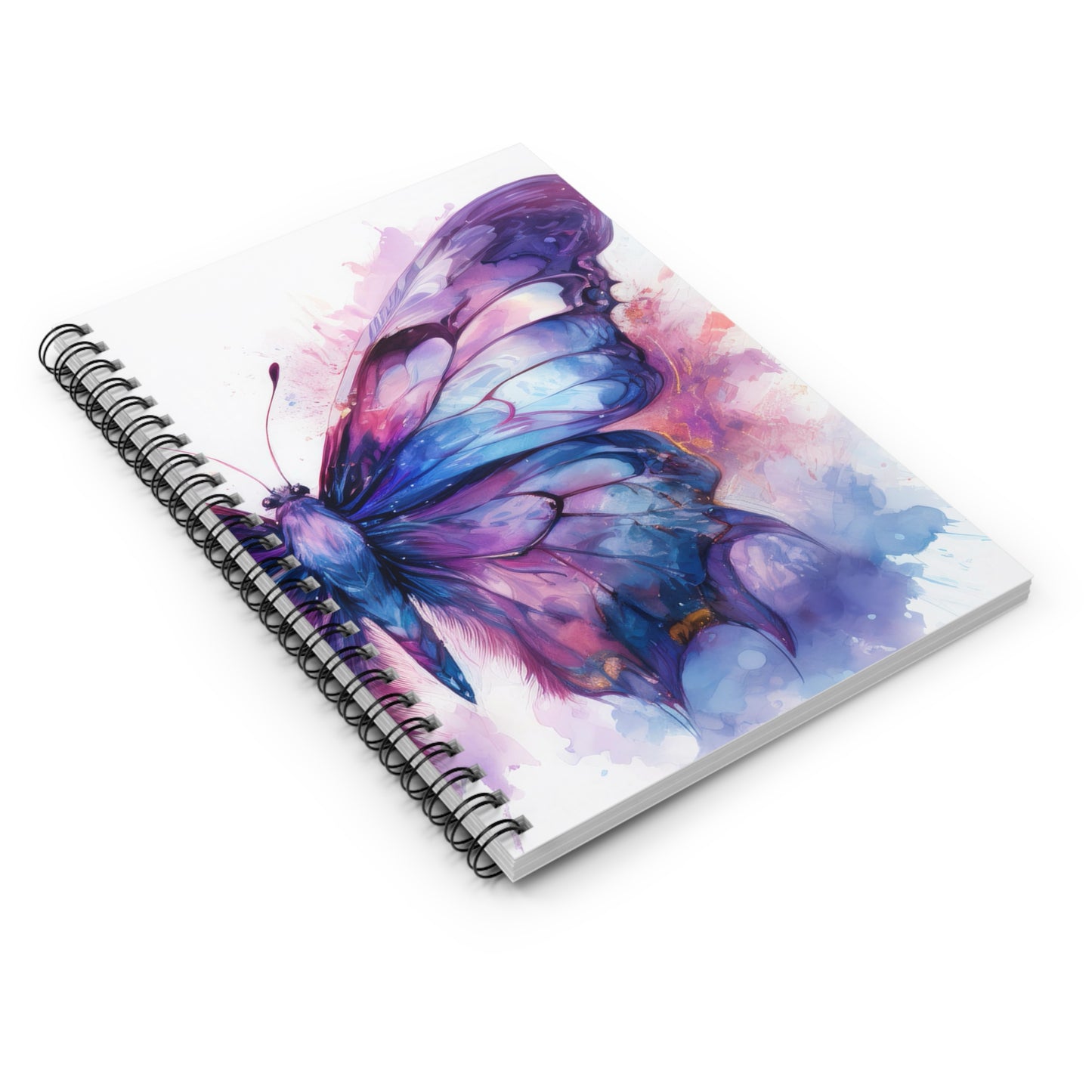 Butterfly Blue Purple Ink Watercolor Notebook |  Journal for Notes | Diary | Dream Journal