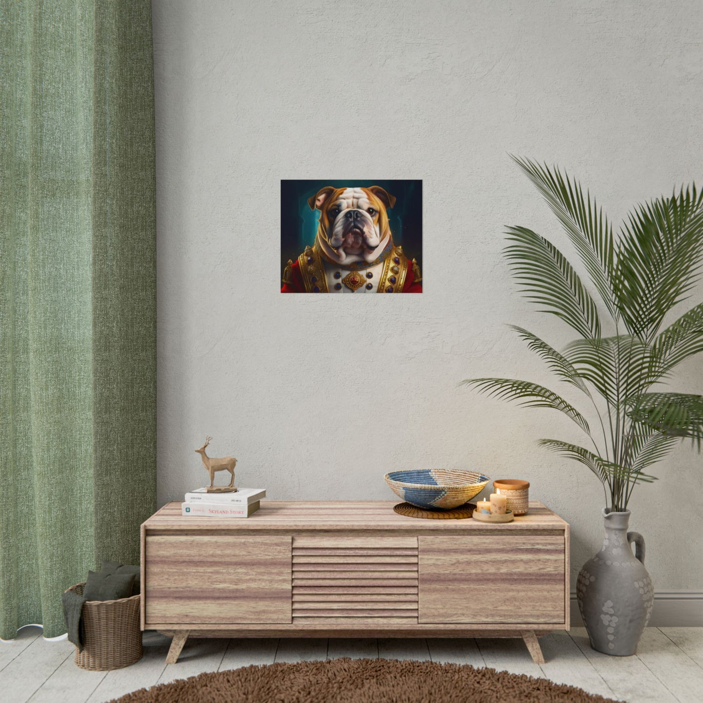 English Bulldog Renaissance  Dog Pet Portrait Print | Wall Art | Wall Print