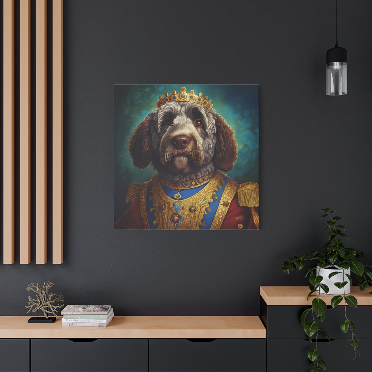 Portuguese Water Dog Renaissance Pet Portrait on Canvas | wall art | wall print