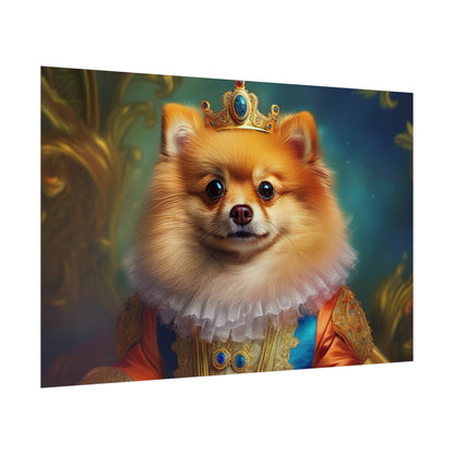 Pomeranian Renaissance Dog Portrait Art Print, Wall Decor Gift, Animal Lover Home Decor, Dog Wall Art
