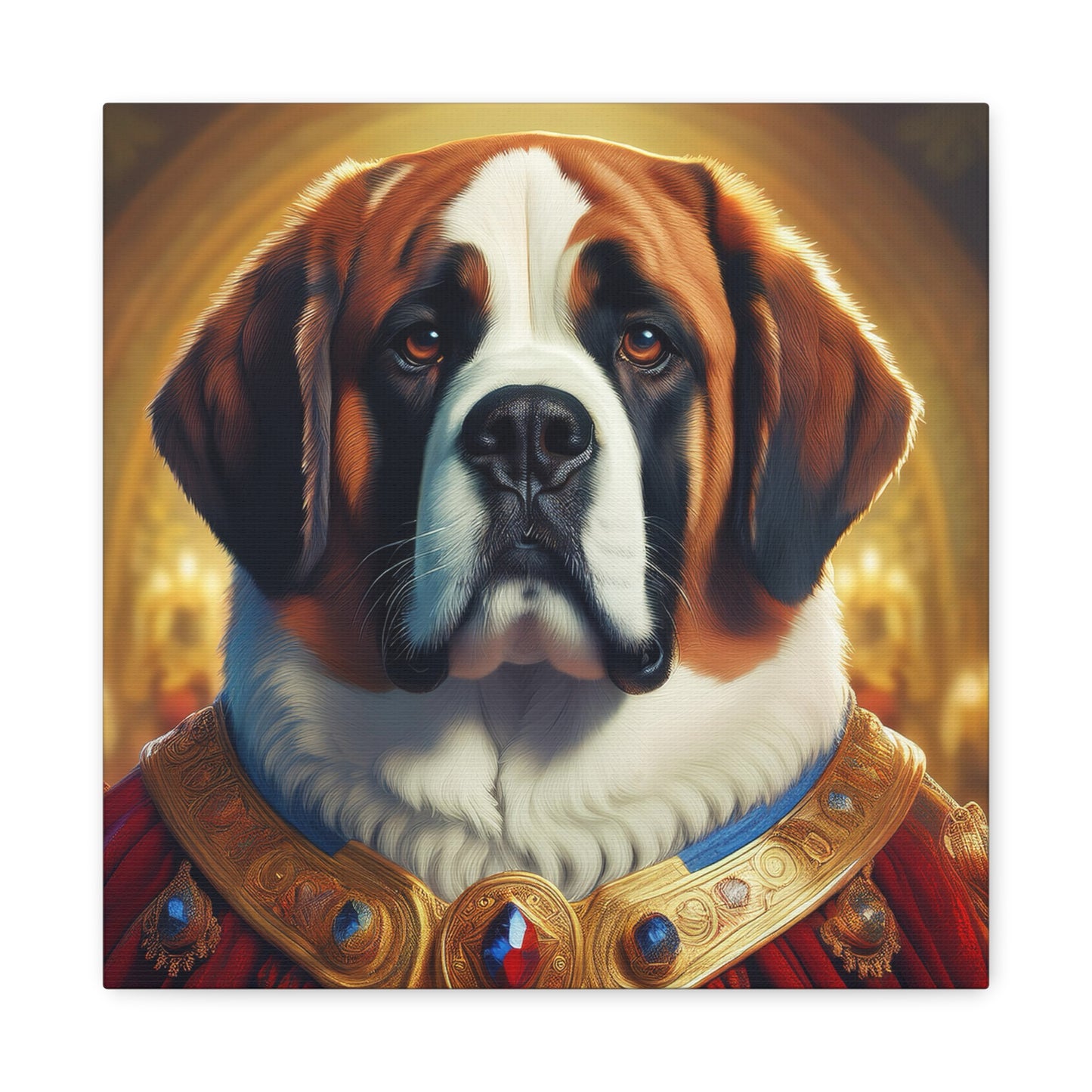 St Bernard Renaissance Portrait - Premium Canvas Wall Art, Dog Portrait, Unique Wall Print