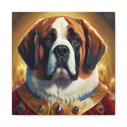 St Bernard Renaissance Portrait - Premium Canvas Wall Art, Dog Portrait, Unique Wall Print