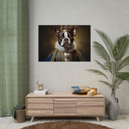 Boston Terrier Renaissance Dog Portrait Art Print, Wall Decor Gift, Animal Lover Home Decor, Dog Wall Art