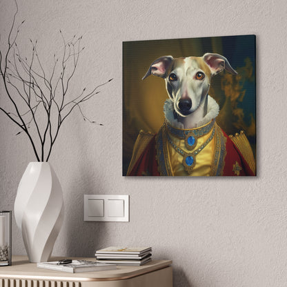Whippet Pet Portrait Renaissance Print - Canvas, wall art, wall print, dog portrait, dog art