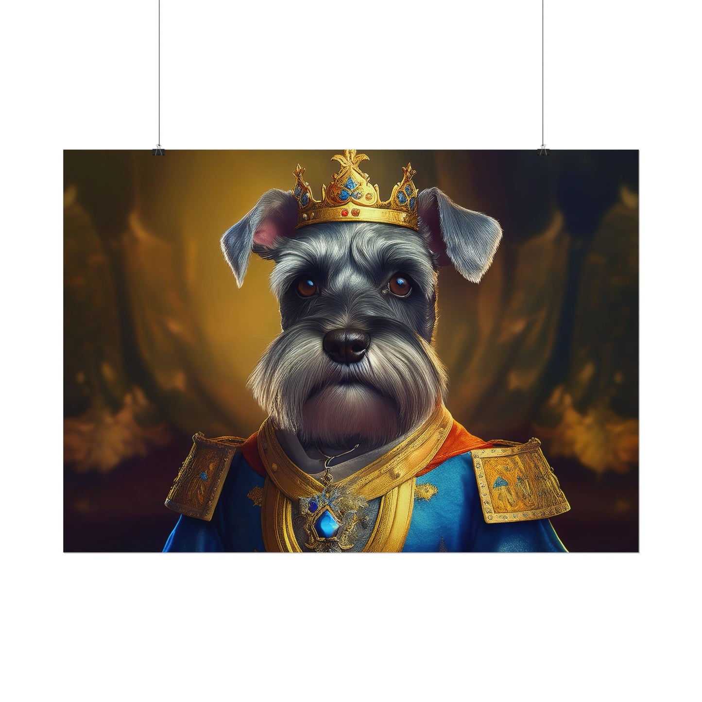 Miniature Schnauzer Dog Renaissance Pet Portrait Art Print | Wall Art | Wall Print