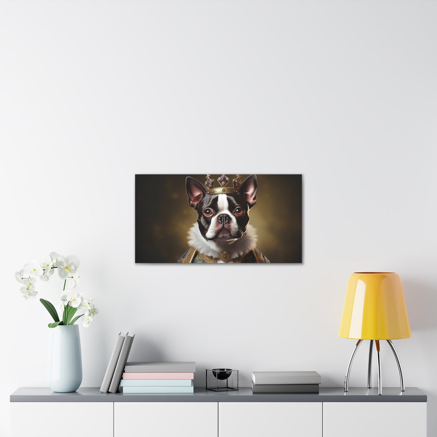 Boston Terrier Renaissance Pet Portrait on Canvas, wall print, wall art, dog portrait, dog art