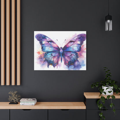 Blue & Purple Butterfly Alcohol Ink Canvas Art | Butterfly Decor | Wall Art | Wall Print
