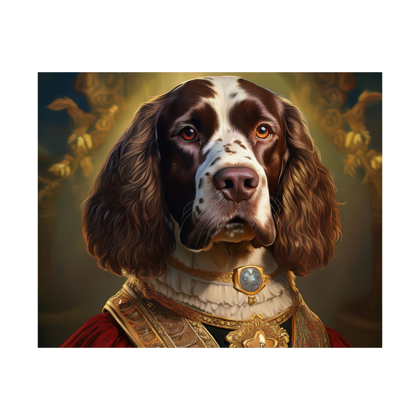 English Springer Spaniel Renaissance Dog Portrait Print, Wall Decor Gift, Dog Wall, wall prints, art prints