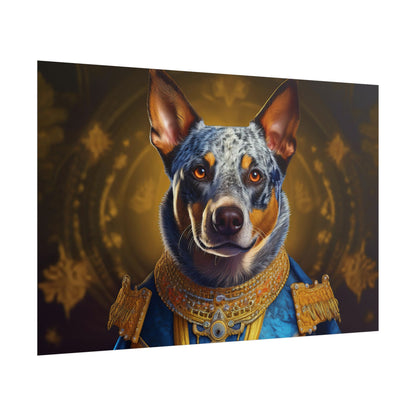 Australian Cattle Dog Renaissance Dog Portrait Wall Art | Art Print | Wall Decor Gift, Animal Lover Home Decor, Dog Wall Art