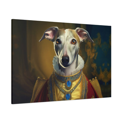 Whippet Renaissance Pet Portrait  Print - Canvas, wall art, wall print, dog portrait, dog art